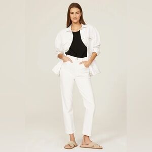 NWOT AGOLDE Riley High Rise Straight Jeans Sour Cream White - Size 26